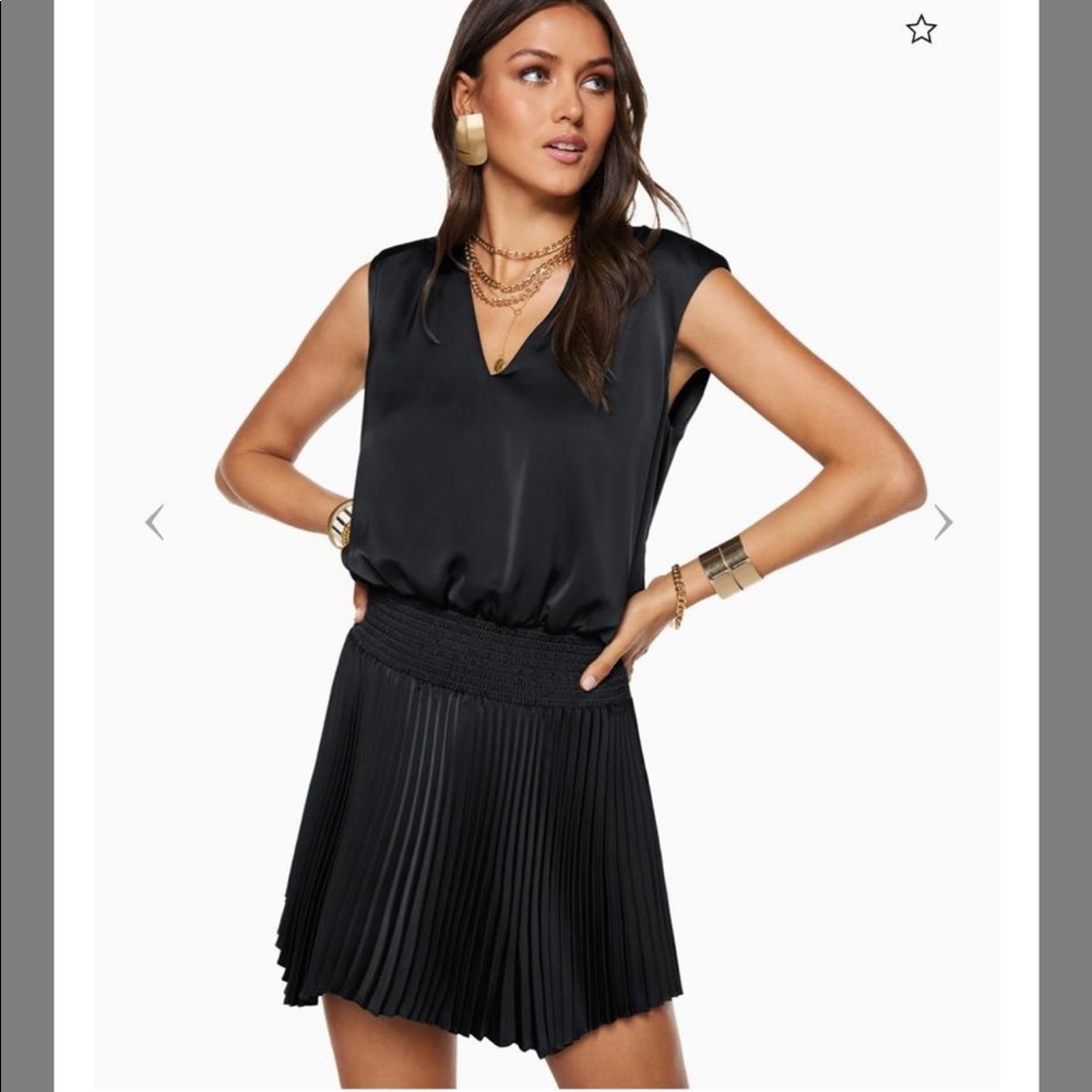RORI SMOCKED MINI DRESS, NWT, XS, BLACK LBD